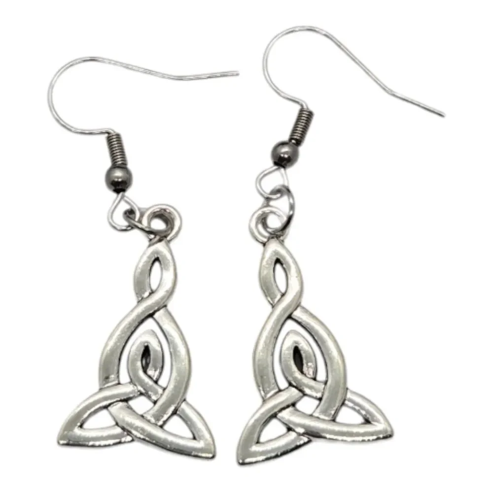 Celtic Trinity Mother's Knot Earrings Viking Irish Triqueta Infinity Pierced Ear